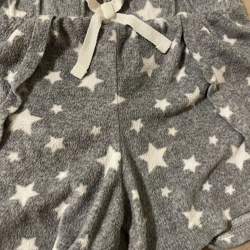 BCBG girls gray white star lounge shorts pajama bottoms